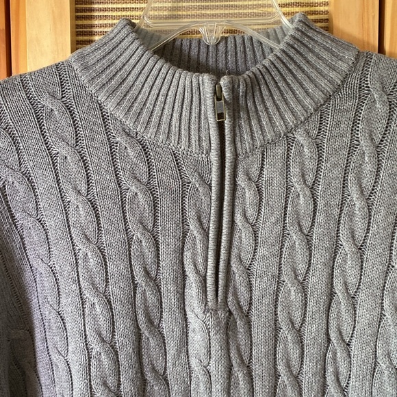 Plus Size Woman Within Zip Neck Gray Sweater - Picture 5 of 5